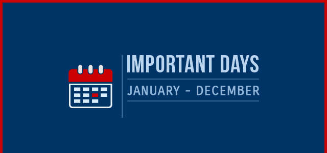 important days and dates