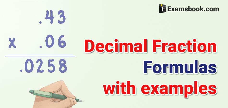 decimal fraction formula with examples