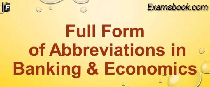 Important Economics Abbreviations for Bank Exams