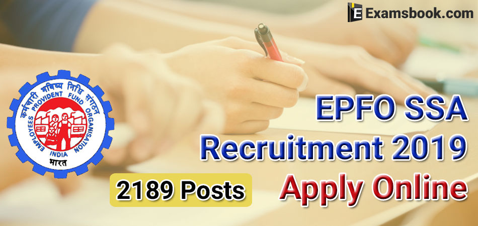 EPFO SSA recruitment 2019 apply online