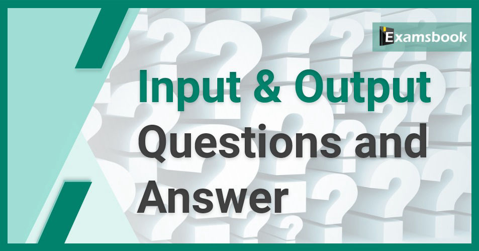 Input & Output Questions and Answers
