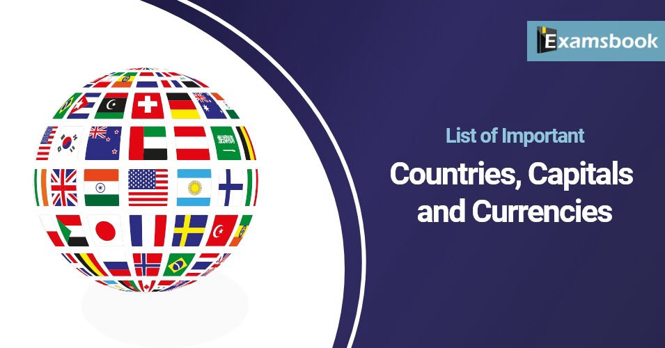 List of Important Countries, Capitals and Currencies   