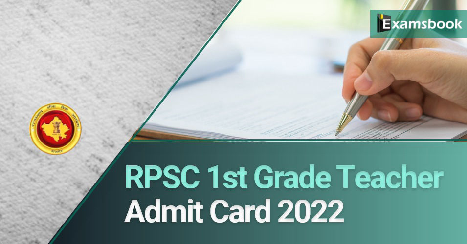 RPSC 1st Grade Teacher Admit Card 2022