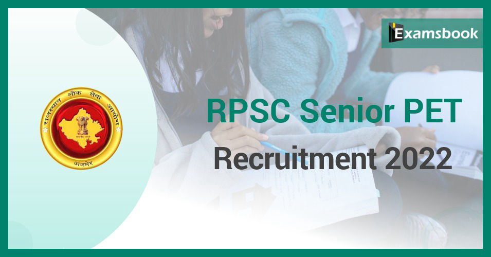 RPSC Senior PET Recruitment 2022