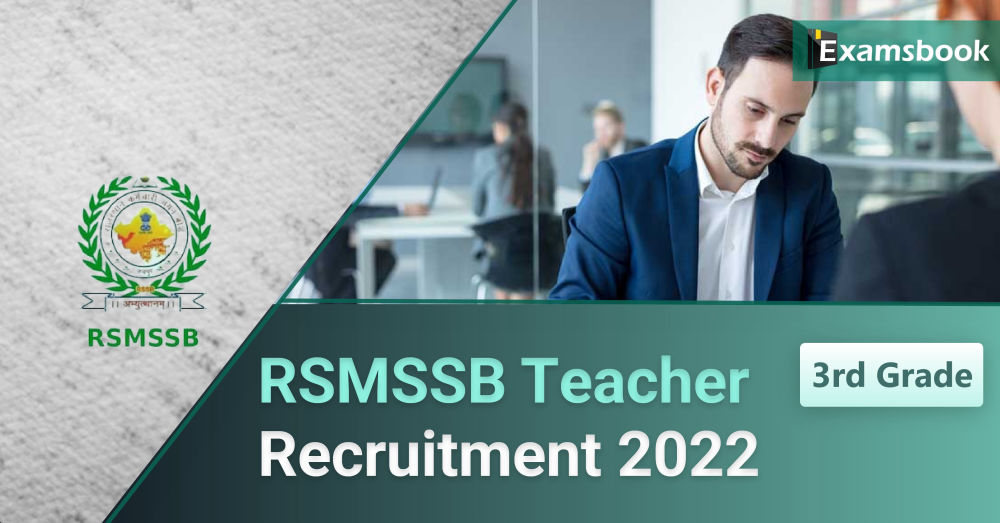RSMSSB 3rd Grade Teacher Recruitment 2022 
