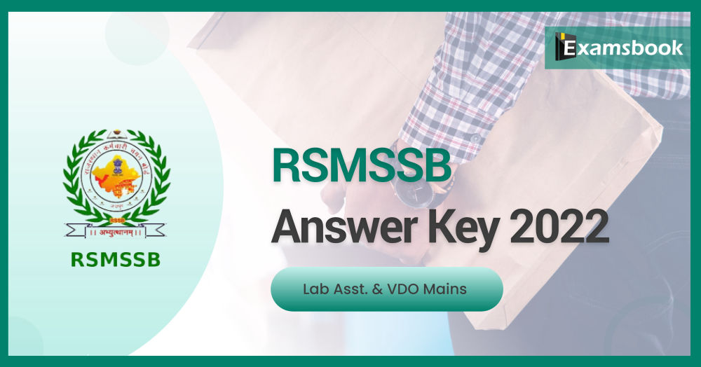 RSMSSB VDO Mains & Lab Asst. Answer Key 2022