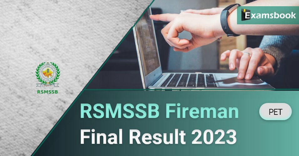 RSMSSB Fireman PET Final Result 2023