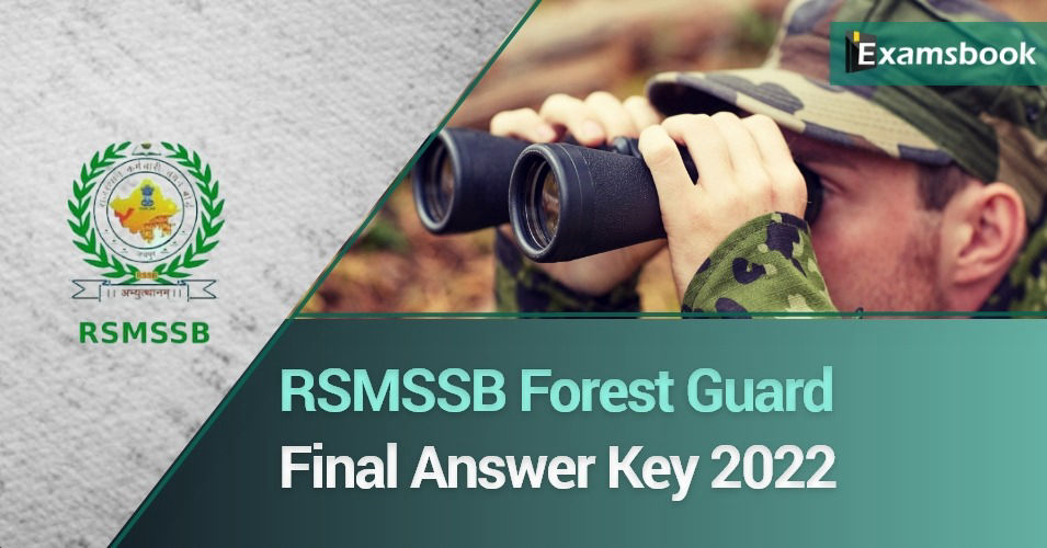 RSMSSB Forest Guard Final Answer Key 2022
