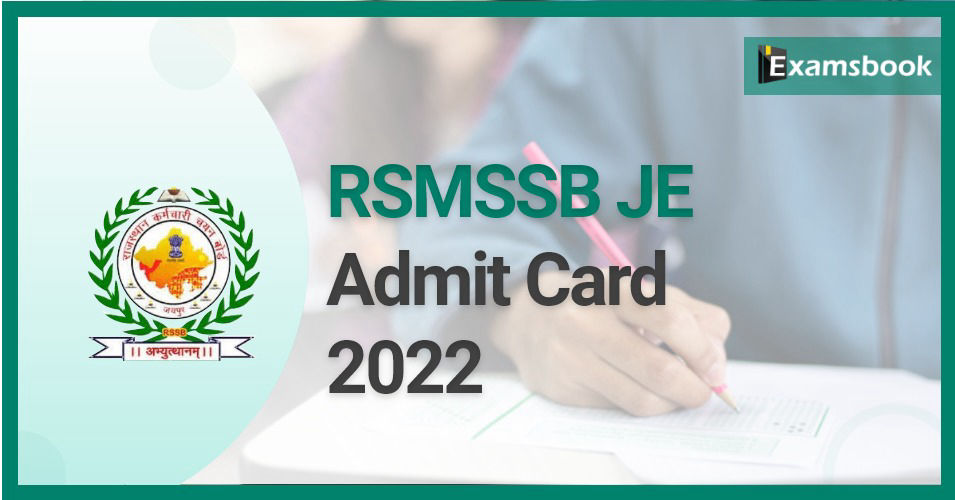 RSMSSB JE Admit Card 2022
