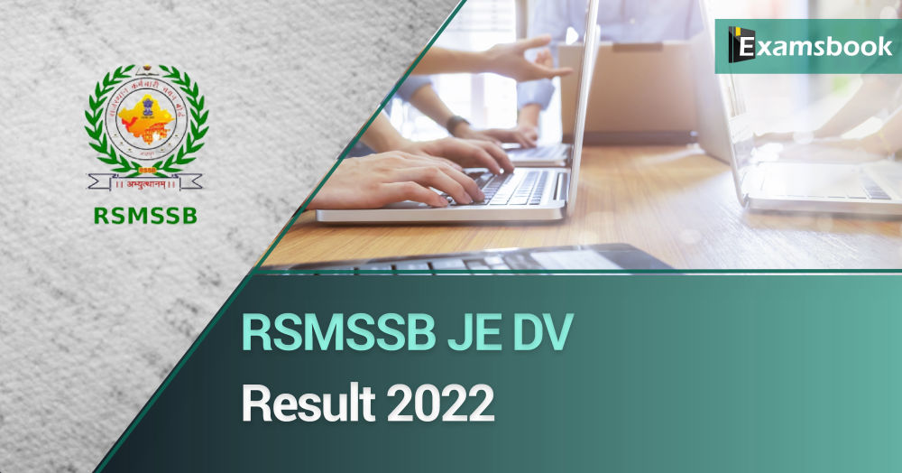 RSMSSB JE DV Result 2022