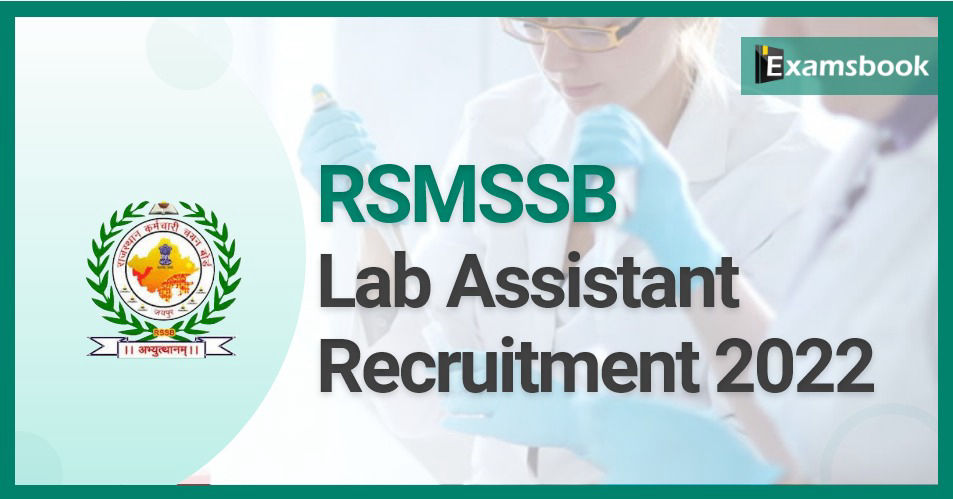 RSMSSB Lab Assistant Recruitment 2022 - Golden Chance for 12th Pass! 