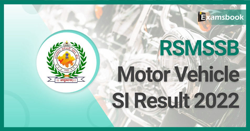 RSMSSB Motor Vehicle SI Result 2022 – Now Result & Cutoff Marks Out