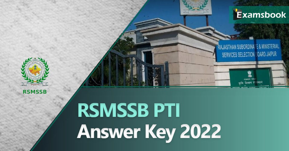 RSMSSB PTI Answer Key 2022