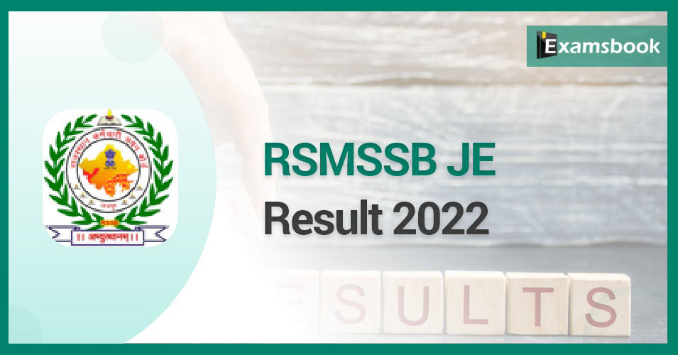 RSMSSB JE Result 2022