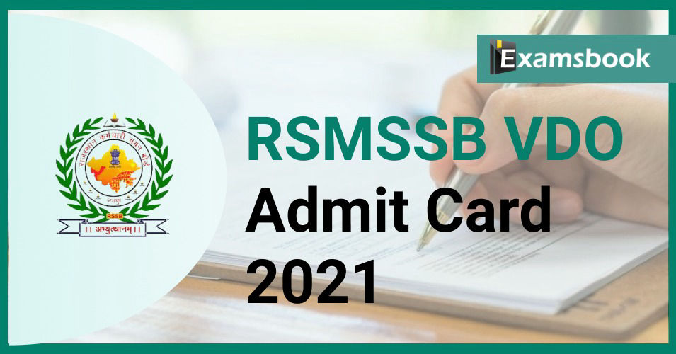 RSMSSB VDO Admit Card 2021: Prelims Call Latter