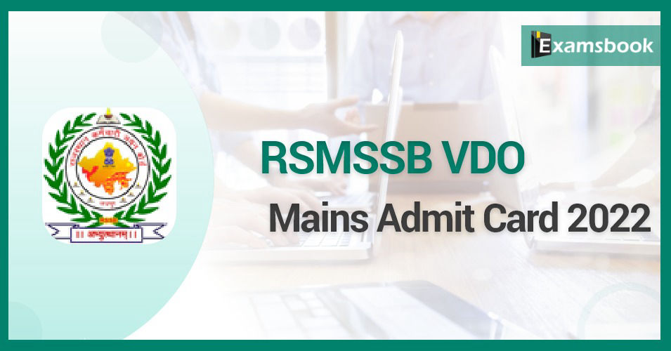 RSMSSB VDO Mains Admit Card 2022