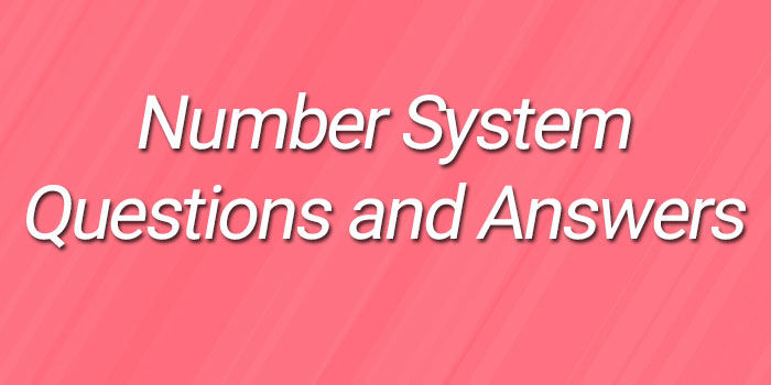 Number System Questions and Answers