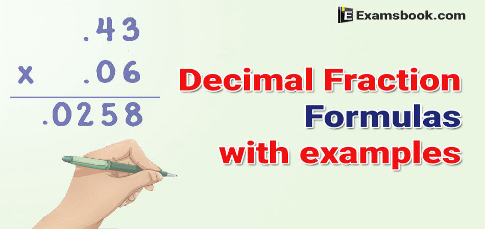 decimal fraction formula with examples
