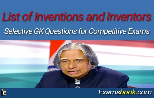 List Of Inventions And Inventors Gk Questions