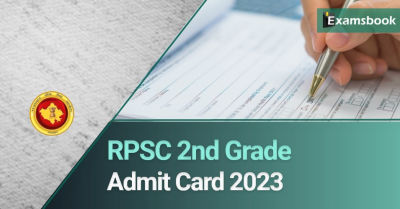 RPSC 2nd Grade Teacher Admit Card 2023