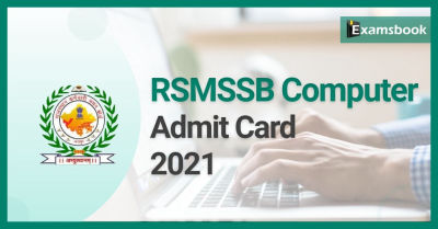 RSMSSB Computor Admit Card 2021 - Download Prelims Exam Admit Card   