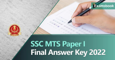 SSC MTS Paper I Final Answer Key 2022